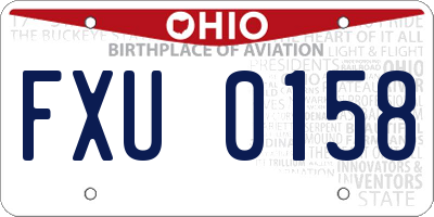 OH license plate FXU0158