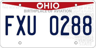 OH license plate FXU0288