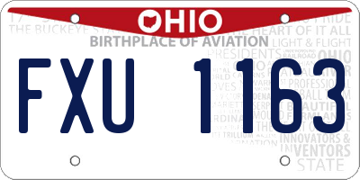 OH license plate FXU1163