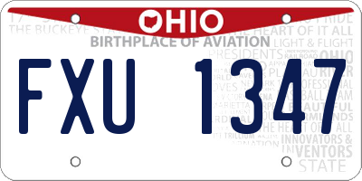 OH license plate FXU1347