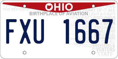 OH license plate FXU1667