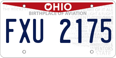 OH license plate FXU2175