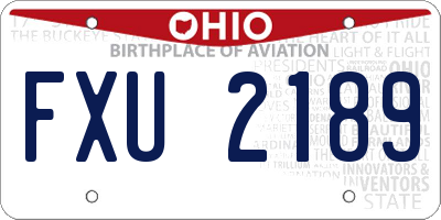 OH license plate FXU2189
