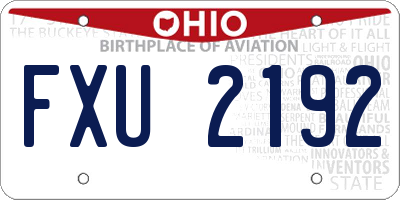 OH license plate FXU2192