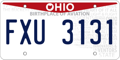 OH license plate FXU3131