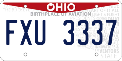 OH license plate FXU3337