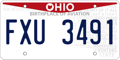 OH license plate FXU3491