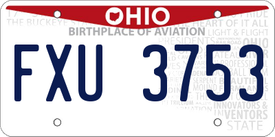 OH license plate FXU3753