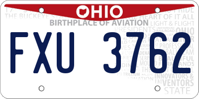 OH license plate FXU3762