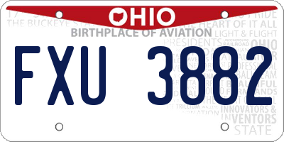 OH license plate FXU3882