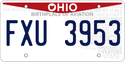 OH license plate FXU3953