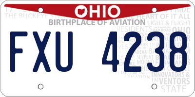 OH license plate FXU4238