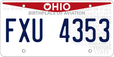 OH license plate FXU4353