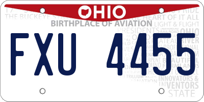 OH license plate FXU4455