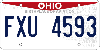 OH license plate FXU4593