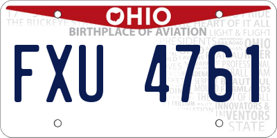 OH license plate FXU4761