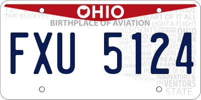 OH license plate FXU5124