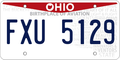 OH license plate FXU5129