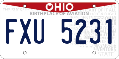 OH license plate FXU5231