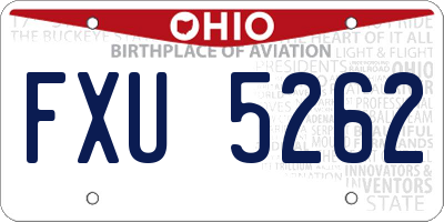 OH license plate FXU5262