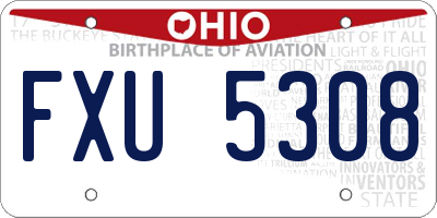 OH license plate FXU5308
