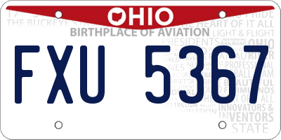 OH license plate FXU5367