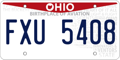 OH license plate FXU5408