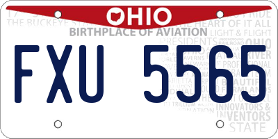 OH license plate FXU5565