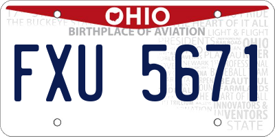 OH license plate FXU5671