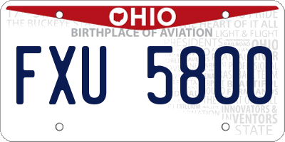 OH license plate FXU5800