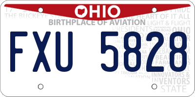 OH license plate FXU5828
