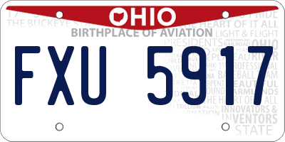 OH license plate FXU5917