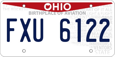 OH license plate FXU6122