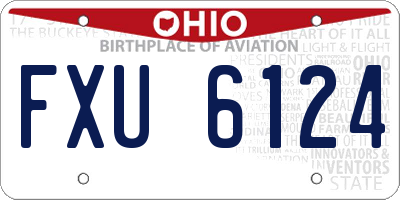 OH license plate FXU6124