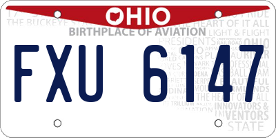 OH license plate FXU6147