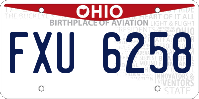 OH license plate FXU6258