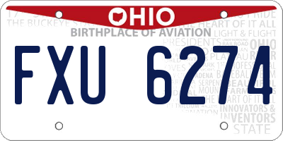 OH license plate FXU6274