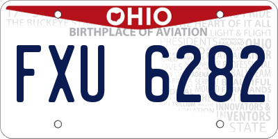OH license plate FXU6282
