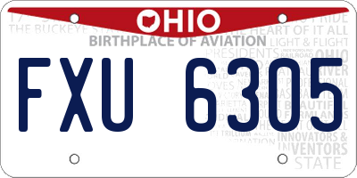 OH license plate FXU6305