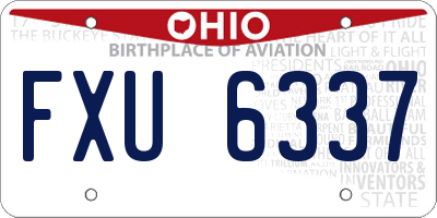 OH license plate FXU6337