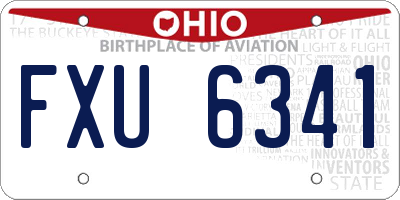 OH license plate FXU6341