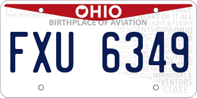 OH license plate FXU6349