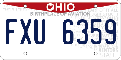 OH license plate FXU6359
