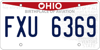 OH license plate FXU6369