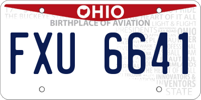OH license plate FXU6641