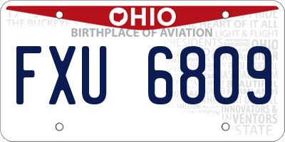 OH license plate FXU6809