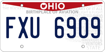 OH license plate FXU6909