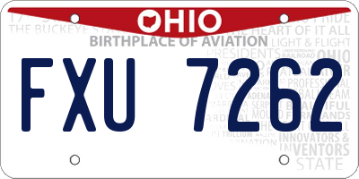 OH license plate FXU7262