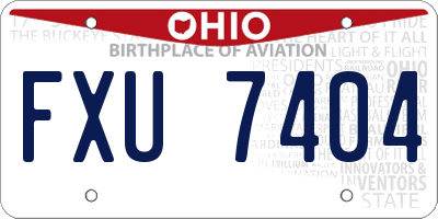 OH license plate FXU7404