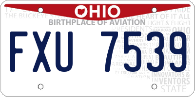 OH license plate FXU7539